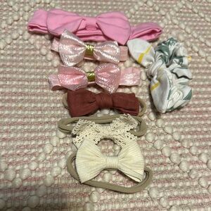 Assorted Kids Hair Accessories Set - Pink, Burnt orange, Cream